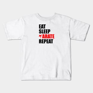 eat sleep karate repeat Kids T-Shirt